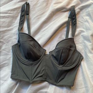 Urban Outfitters OFU Grey Corset Style Bra Top